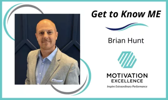 Photo of Brian Hunt with the title Get to Know ME and the company logo.